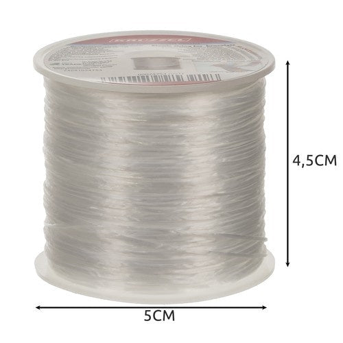 Elastiskt smyckesband 1 mm 40 m på rulle vit gummi
