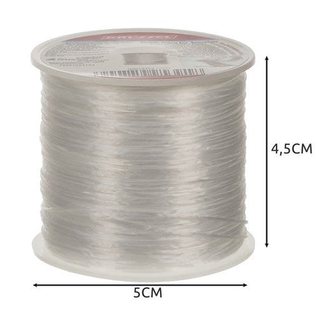 Elastiskt smyckesband 1 mm 40 m på rulle vit gummi