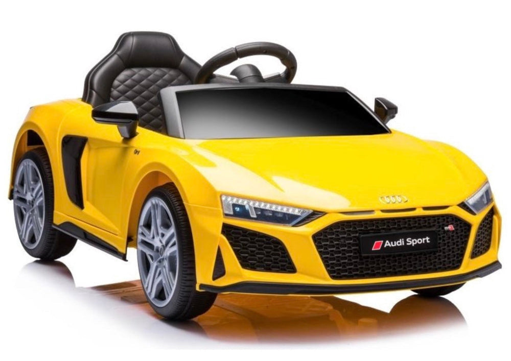 Elbil barn Audi R8 ride-on 12V gul med fjärrkontroll 2.4G