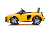 Elbil barn Audi R8 ride-on 12V gul med fjärrkontroll 2.4G