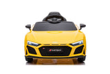 Elbil barn Audi R8 ride-on 12V gul med fjärrkontroll 2.4G