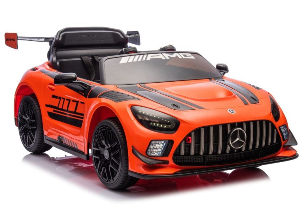 Elbil barn Mercedes AMG GT3 ride-on orange med fjärrkontroll 2.4G