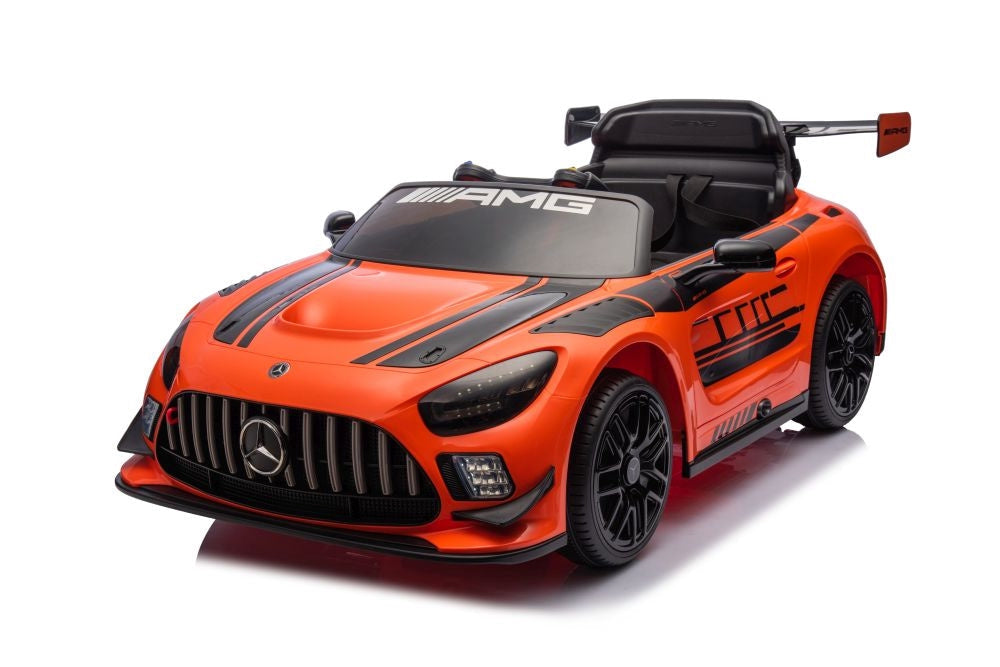 Elbil barn Mercedes AMG GT3 ride-on orange med fjärrkontroll 2.4G