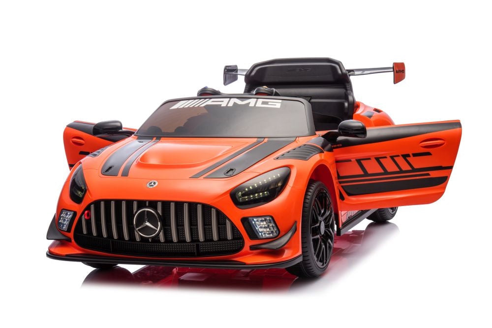 Elbil barn Mercedes AMG GT3 ride-on orange med fjärrkontroll 2.4G