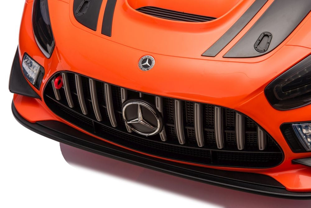 Elbil barn Mercedes AMG GT3 ride-on orange med fjärrkontroll 2.4G