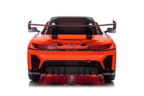 Elbil barn Mercedes AMG GT3 ride-on orange med fjärrkontroll 2.4G
