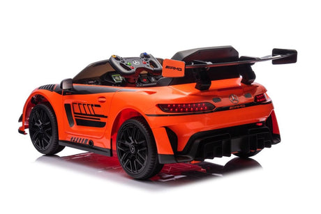 Elbil barn Mercedes AMG GT3 ride-on orange med fjärrkontroll 2.4G