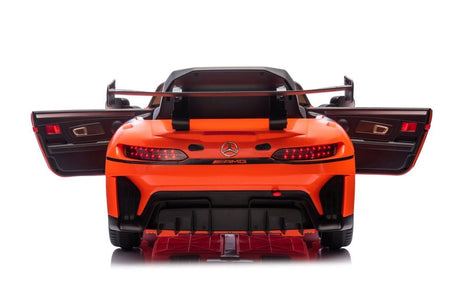 Elbil barn Mercedes AMG GT3 ride-on orange med fjärrkontroll 2.4G