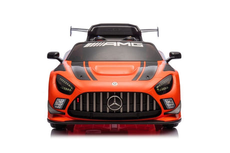 Elbil barn Mercedes AMG GT3 ride-on orange med fjärrkontroll 2.4G