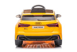 Elbil för barn Audi RS6 gul 12V fjärrkontroll 2x45W EVA-hjul