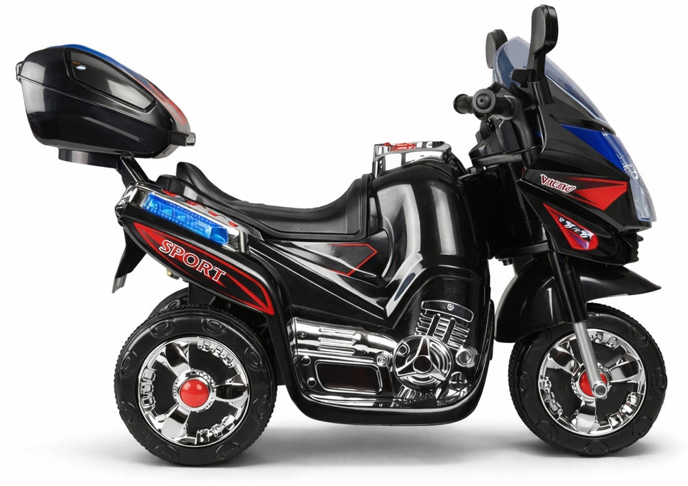 Eldriven barnmotorcykel 6V 4,5Ah 3-hjul LED 4 km/h svart 3+ år