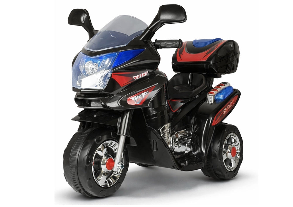 Eldriven barnmotorcykel 6V 4,5Ah 3-hjul LED 4 km/h svart 3+ år