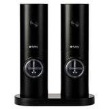 Elektriska salt- och pepparkvarnar 2-pack svart, keramisk kvarn, LED