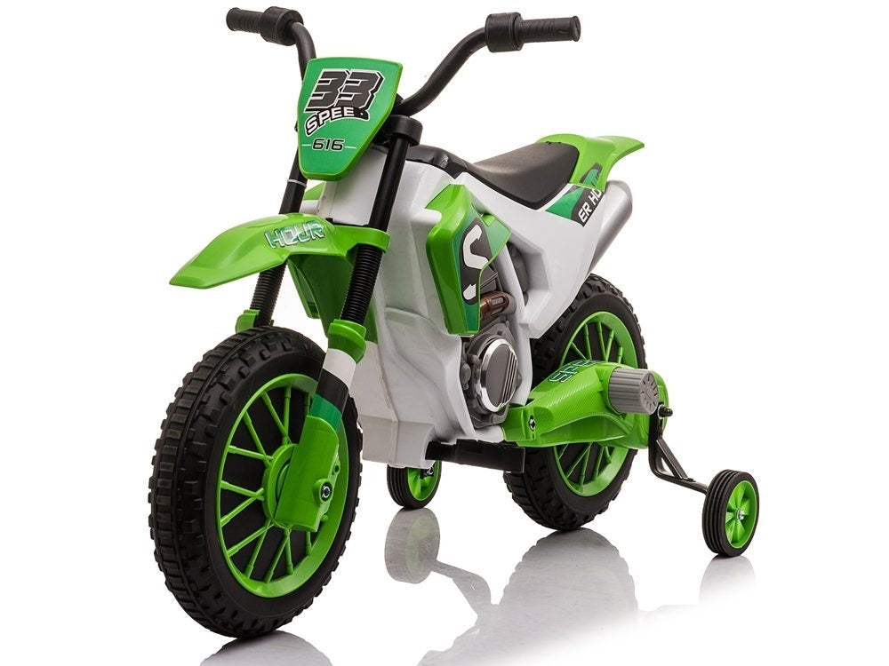 Elektrisk barnmotorcykel ride-on 12V 2x35W grön med fjärrkontroll