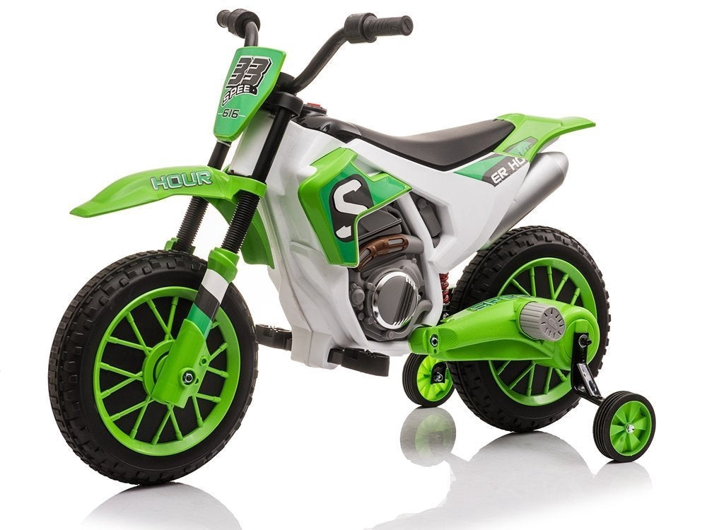 Elektrisk barnmotorcykel ride-on 12V 2x35W grön med fjärrkontroll