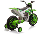 Elektrisk barnmotorcykel ride-on 12V 2x35W grön med fjärrkontroll