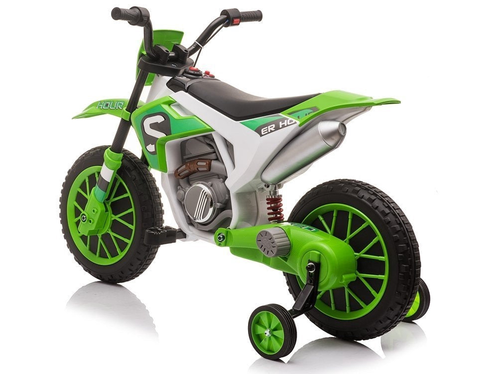 Elektrisk barnmotorcykel ride-on 12V 2x35W grön med fjärrkontroll