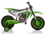 Elektrisk barnmotorcykel ride-on 12V 2x35W grön med fjärrkontroll