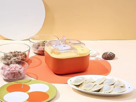 Elektrisk dumplingsmaskin 8 cm, USB-laddning, spatel/borste, mix färg