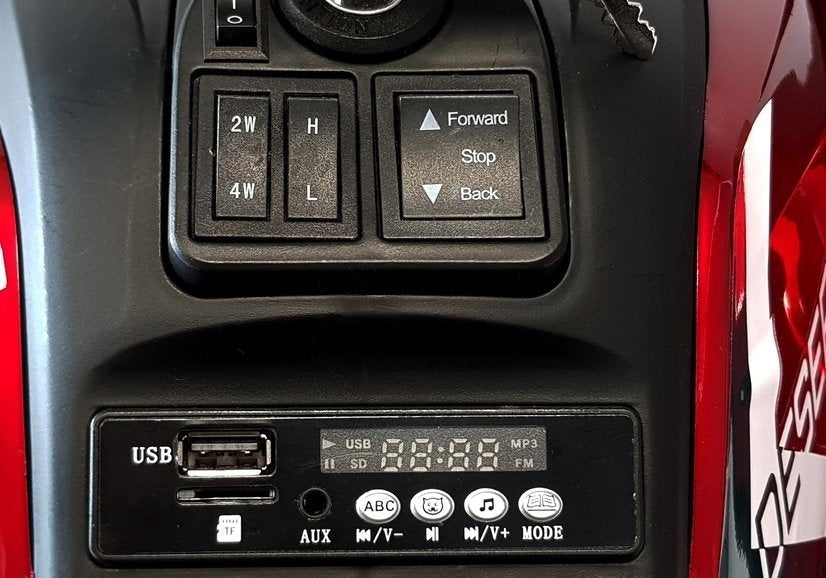Elektrisk fyrhjuling för barn 4x45W 12V röd, 3-8 km/h