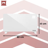 Elektrisk glasradiator 2500W WiFi Smart Life IP24 vit 85x41 cm