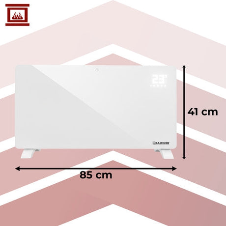 Elektrisk glasradiator 2500W WiFi Smart Life IP24 vit 85x41 cm