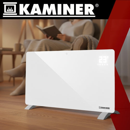 Elektrisk glasradiator 2500W WiFi Smart Life IP24 vit 85x41 cm