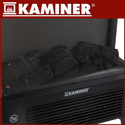Elektrisk kamin 2000W med flammeffekt, fjärrkontroll & timer 1-12h