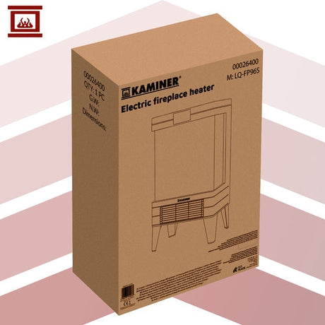 Elektrisk kamin 2000W med flammeffekt, fjärrkontroll & timer 1-12h