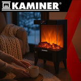 Elektrisk kamin 2000W med flammeffekt, fjärrkontroll & timer 1-12h