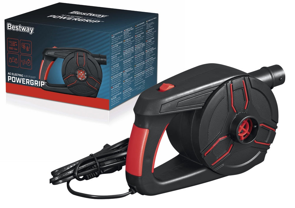 Elektrisk luftpump 220–240V 1100 l/min med munstycken för madrass/pool