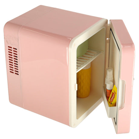 Elektrisk mini kylbox 4L kyl/värme 12V/230V portabel rosa