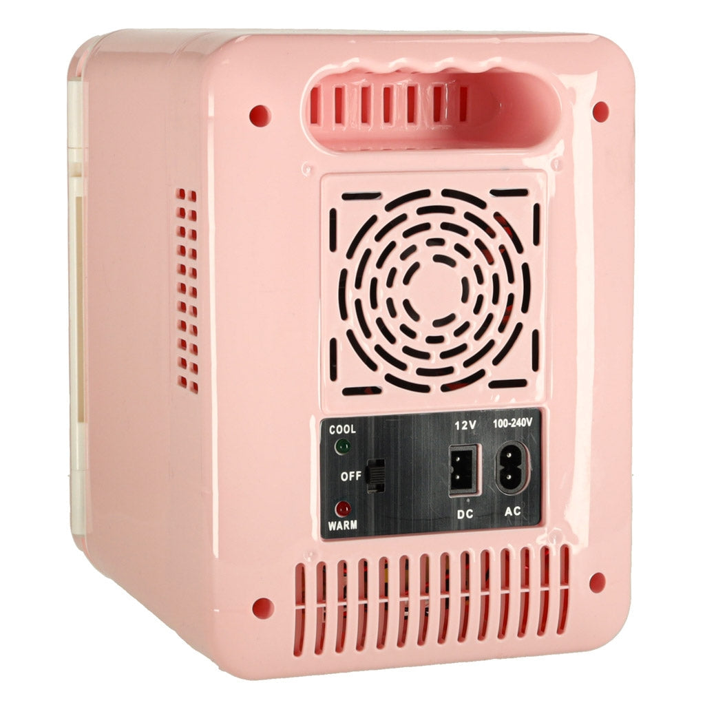 Elektrisk mini kylbox 4L kyl/värme 12V/230V portabel rosa
