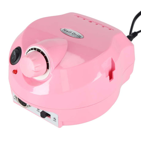 Elektrisk nagelfil 35 000 rpm med fotpedal, bits & slipband rosa
