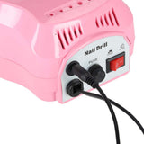 Elektrisk nagelfil 35 000 rpm med fotpedal, bits & slipband rosa