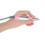 Elektrisk nagelfil 35 000 rpm med fotpedal, bits & slipband rosa
