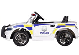 Elektrisk polisbil för barn 12V med fjärrkontroll, MP3/USB, EVA-hjul