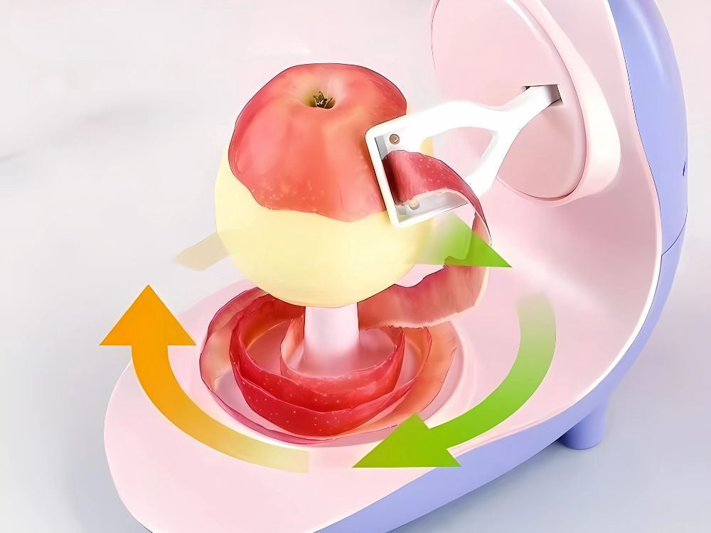 Elektrisk äppelskalare/potatisskalare batteridriven 9W rostfritt