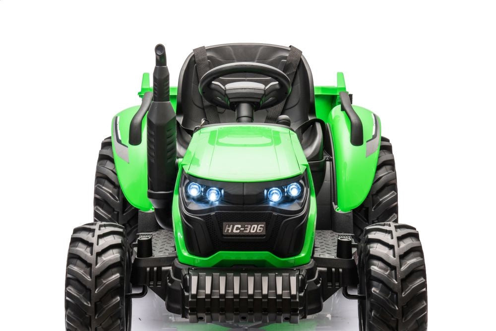 Elektrisk traktor 24V batteridriven grön för barn och vuxna