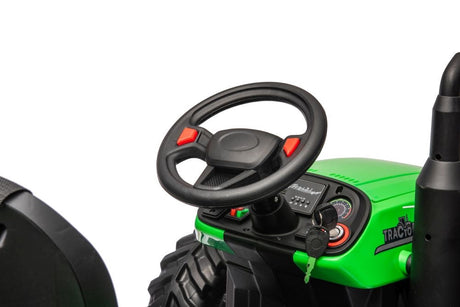 Elektrisk traktor 24V batteridriven grön för barn och vuxna