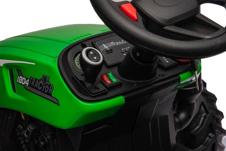 Elektrisk traktor 24V batteridriven grön för barn och vuxna