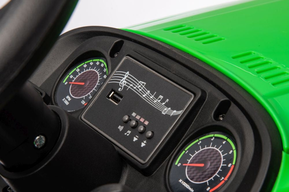 Elektrisk traktor 24V batteridriven grön för barn och vuxna
