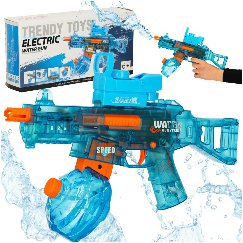 Elektrisk vattenpistol 350 ml 10 m räckvidd USB-laddning blå/orange