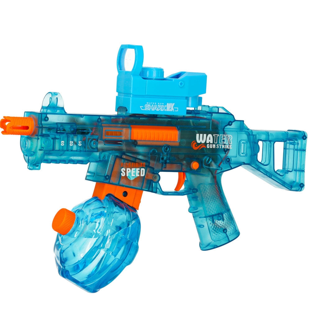 Elektrisk vattenpistol 350 ml 10 m räckvidd USB-laddning blå/orange