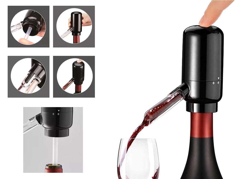 Elektrisk vinpump med luftare och LED för vinflaska batteridriven