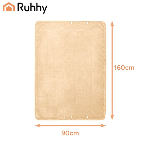 Elektrisk värmefilt 160x90 cm USB-A 3 värmelägen beige