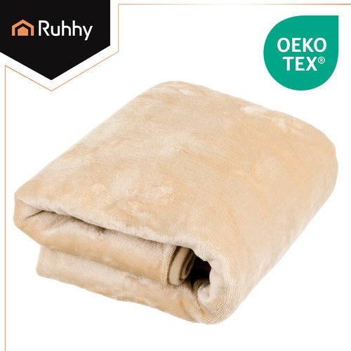 Elektrisk värmefilt 160x90 cm USB-A 3 värmelägen beige