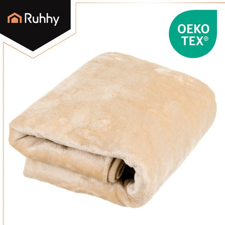 Elektrisk värmefilt 160x90 cm USB-A 3 värmelägen beige