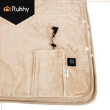Elektrisk värmefilt 160x90 cm USB-A 3 värmelägen beige