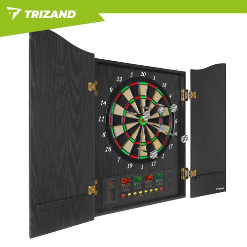 Elektronisk darttavla 45 cm med ljud/ljus, flera spel, batteri/adapter